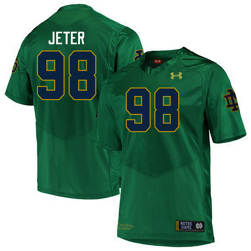 Men #98 Mitch Jeter Notre Dame Fighting Irish College Football Jerseys Stitched-Green